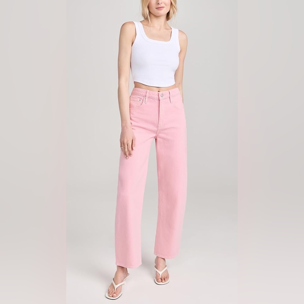 Frame Denim Pink Wide Leg Jeans
